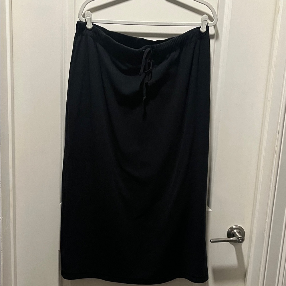 Avenue Black Knit Midi Skirt | Drawstring Waist | Plus Size